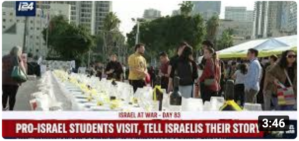 Pro Israel students visit and tell Israelis their fight against antisemitism