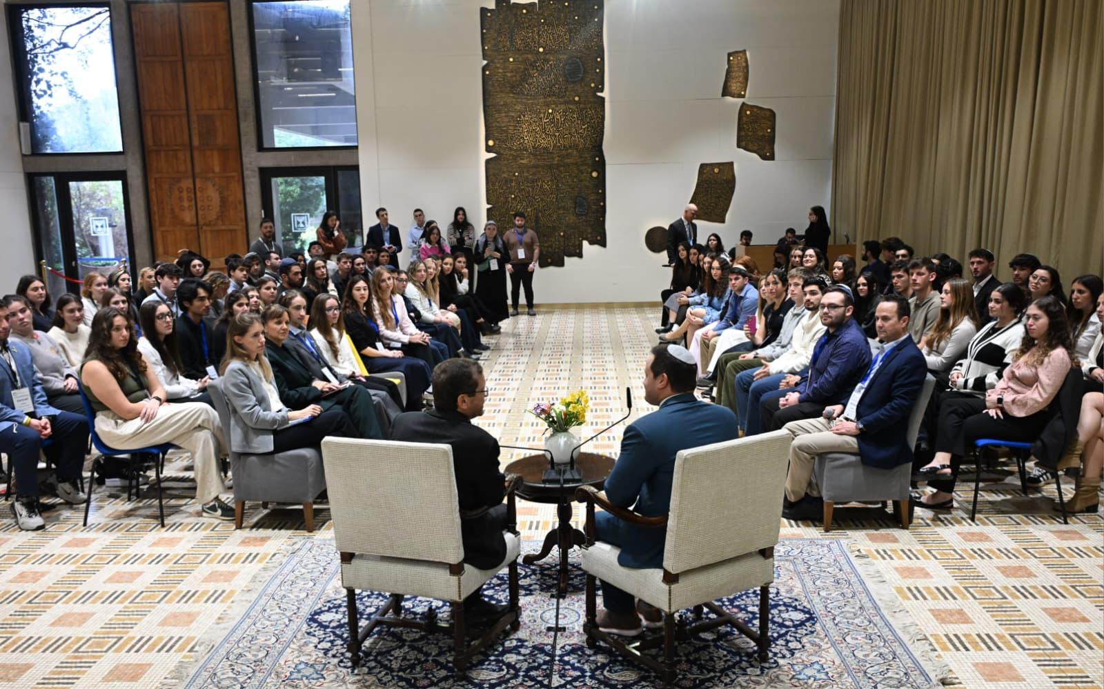 Fellows and Hasbara CEO Alan Levine with President Herzog